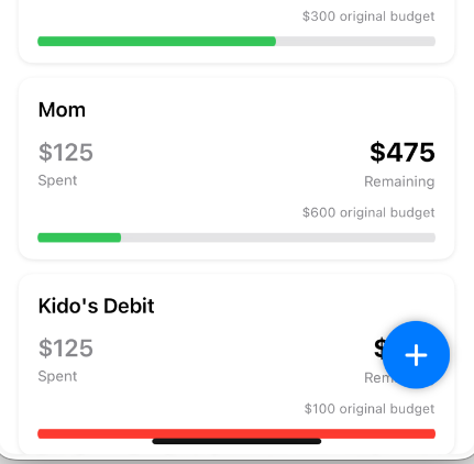 SpendingOwl app interface showing simple budget overview